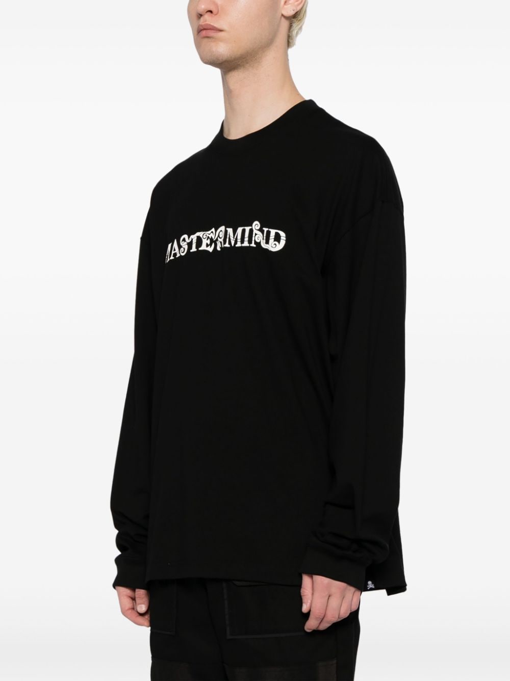 Shop Mastermind Japan Logo-print Long-sleeve T-shirt In Black