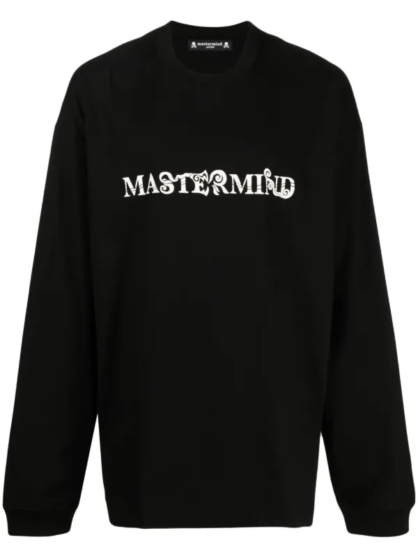 Mastermind Japan logo-print long-sleeve T-shirt | Black