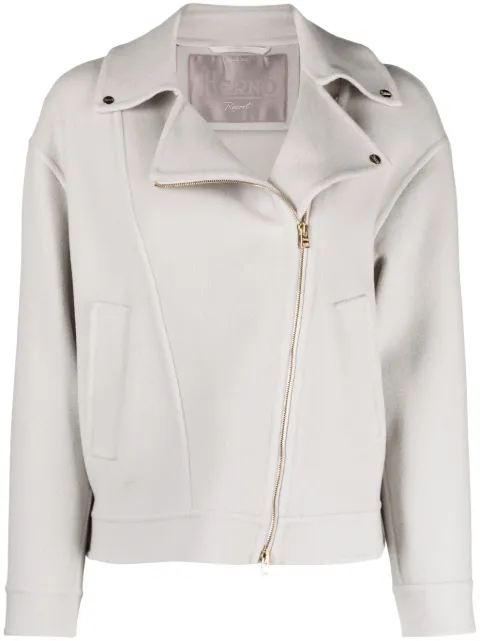 Herno bonded-seams textured biker jacket