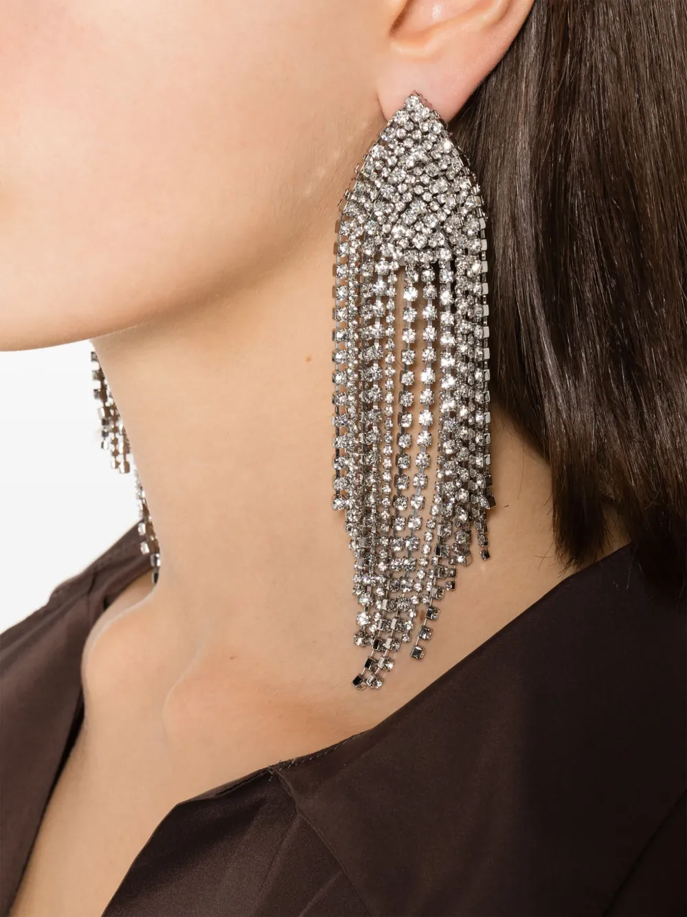 Alexandre Vauthier crystal-embellished drop earrings - Zilver