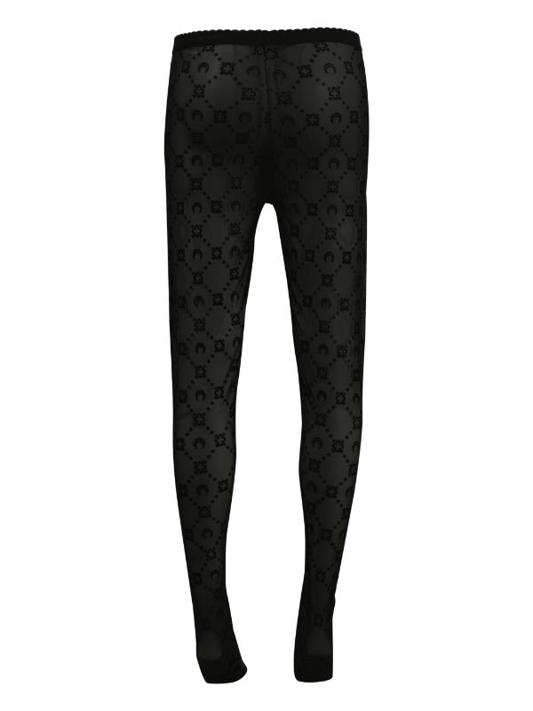 Marine Serre flocked-monogram Tights - Farfetch