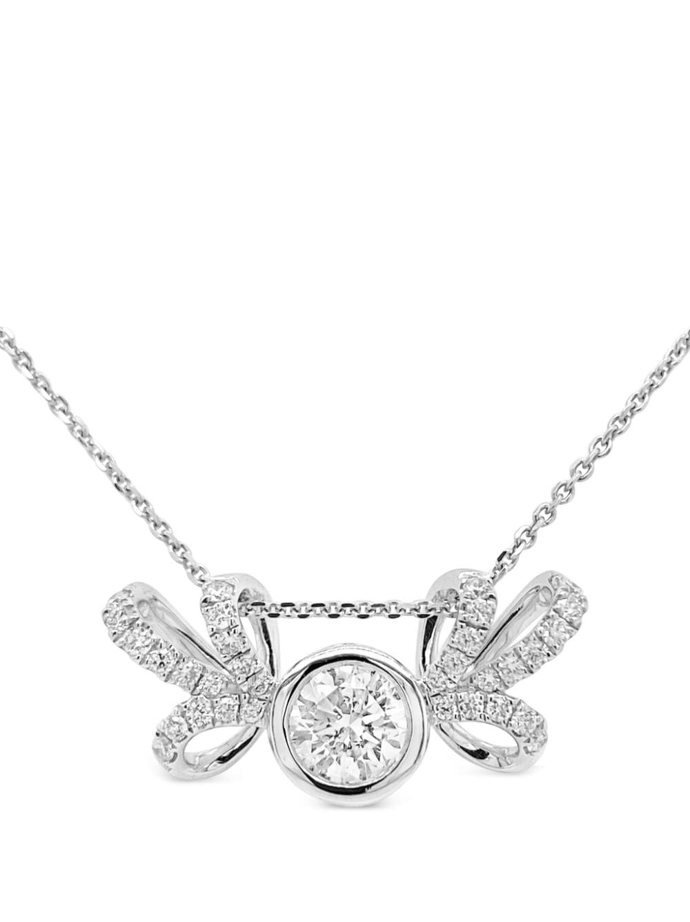 Hyt Jewelry 18kt White Gold Diamond Pendant Necklace In Silver