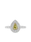 HYT Jewelry platinum yellow and white diamond ring - Silver