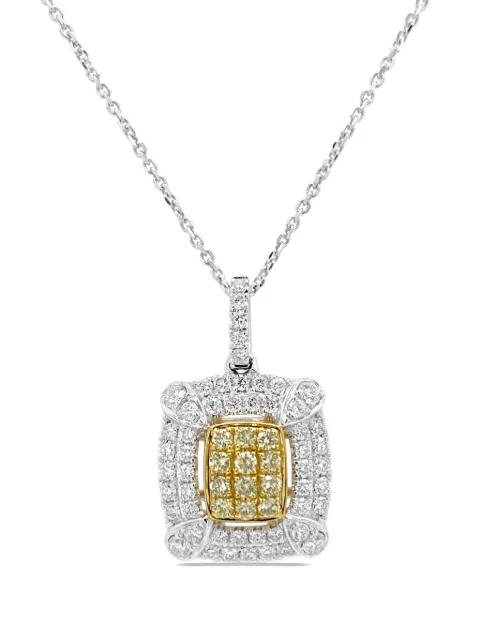 HYT Jewelry platinum yellow and white diamond necklace