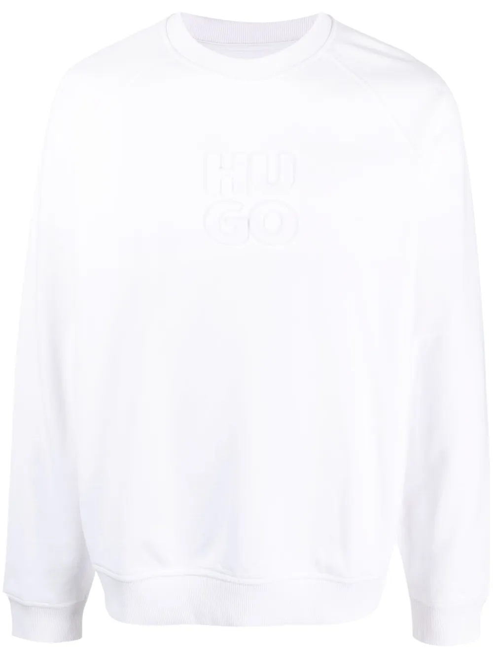 HUGO Sweater met logopatch Wit