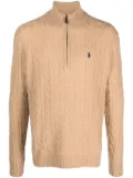 Polo Ralph Lauren LSCABLEHZPP-LONG SLEEVE-PULLOVER - Brown