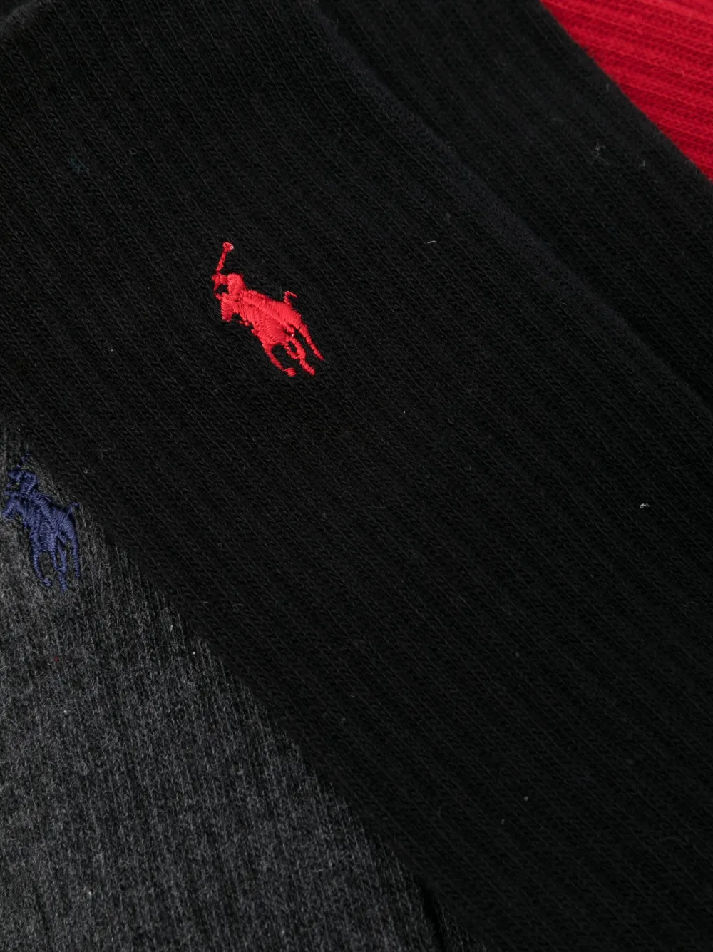 Polo Ralph Lauren Zes paar ribgebreide sokken Zwart