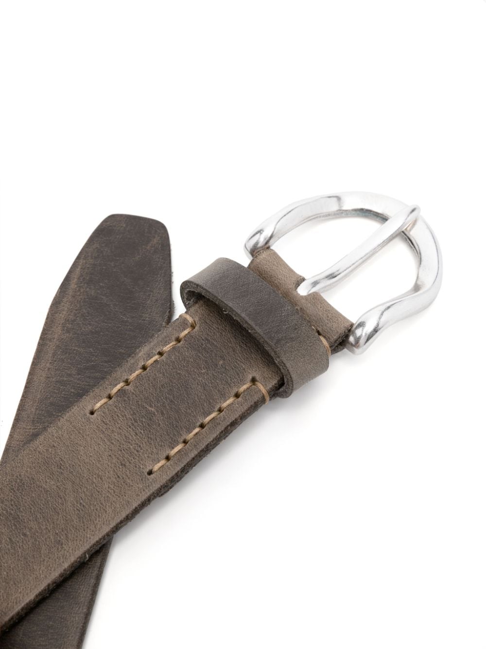 OUR LEGACY Kiss Me buckle-fastening leather belt - Grijs