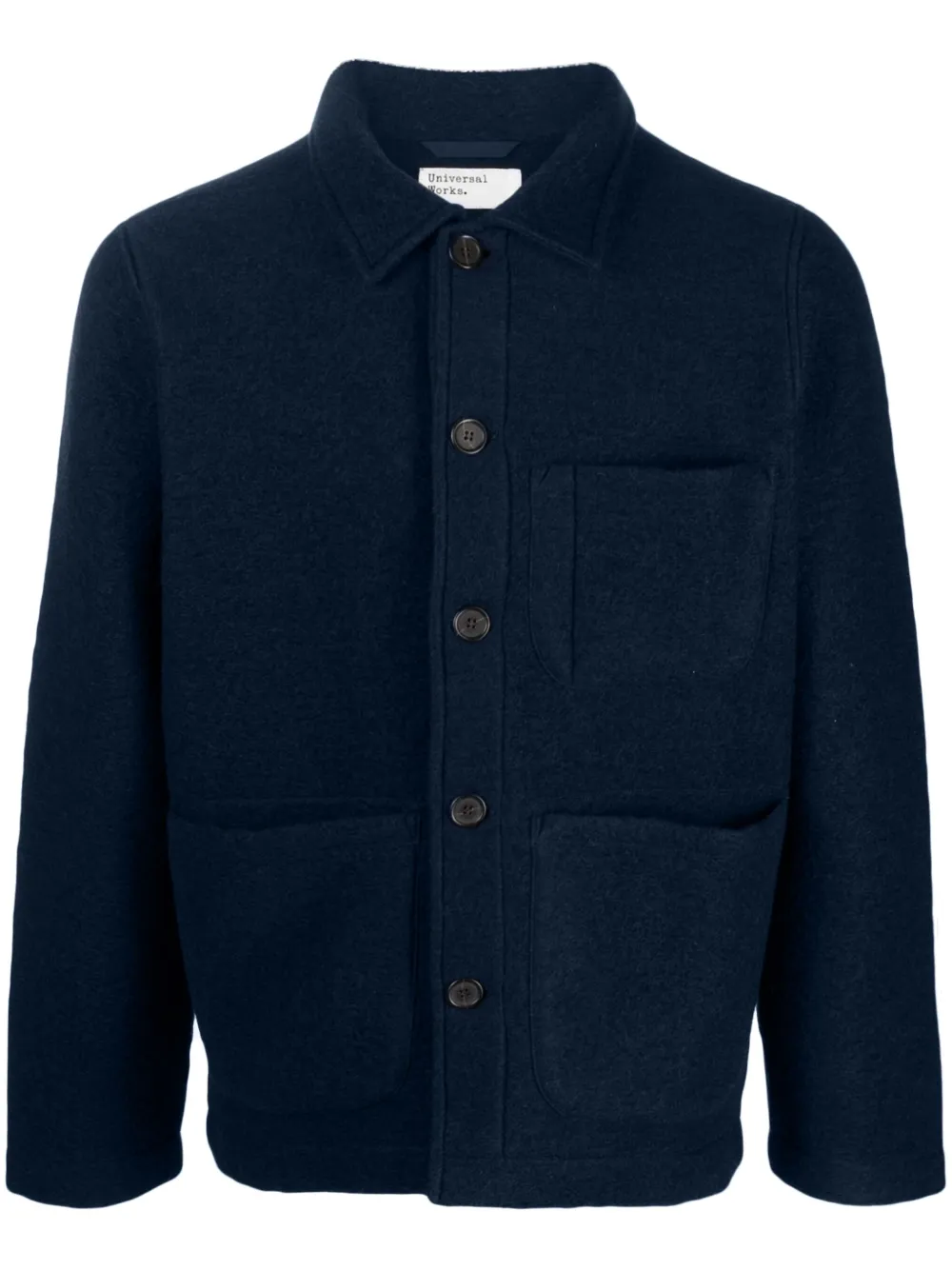 Universal Works Gebreid shirtjack Blauw