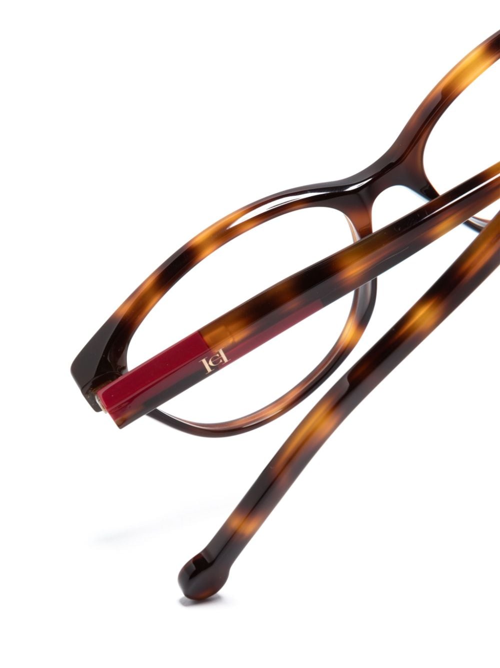 Shop Carolina Herrera Tortoiseshell Cat-eye Glasses In Brown