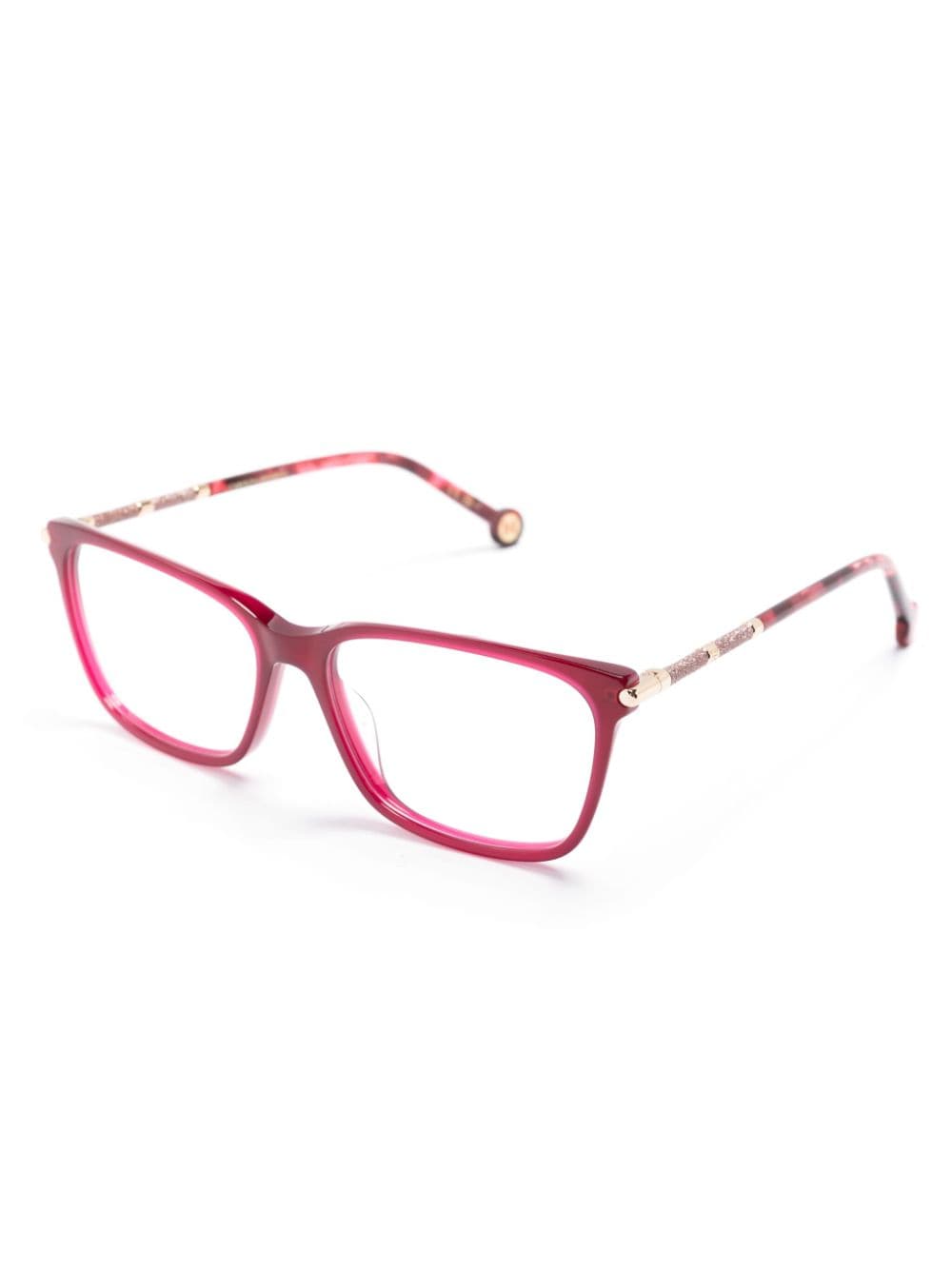 Shop Carolina Herrera Her Square-shape Glasses In Pink