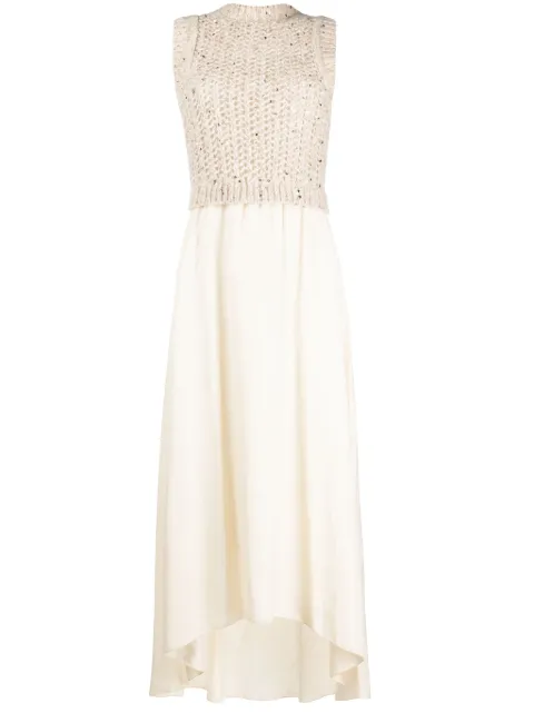 Peserico open-knit layered long dress
