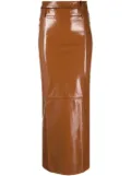 The Mannei Ararat patent-finish skirt - Brown