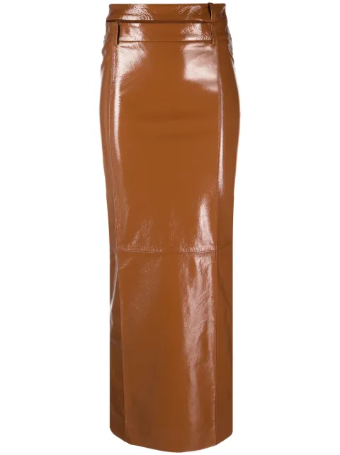 The Mannei Ararat patent-finish skirt