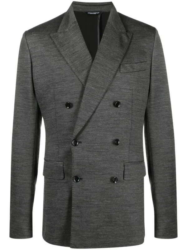 Grey double breasted hot sale suit jacket