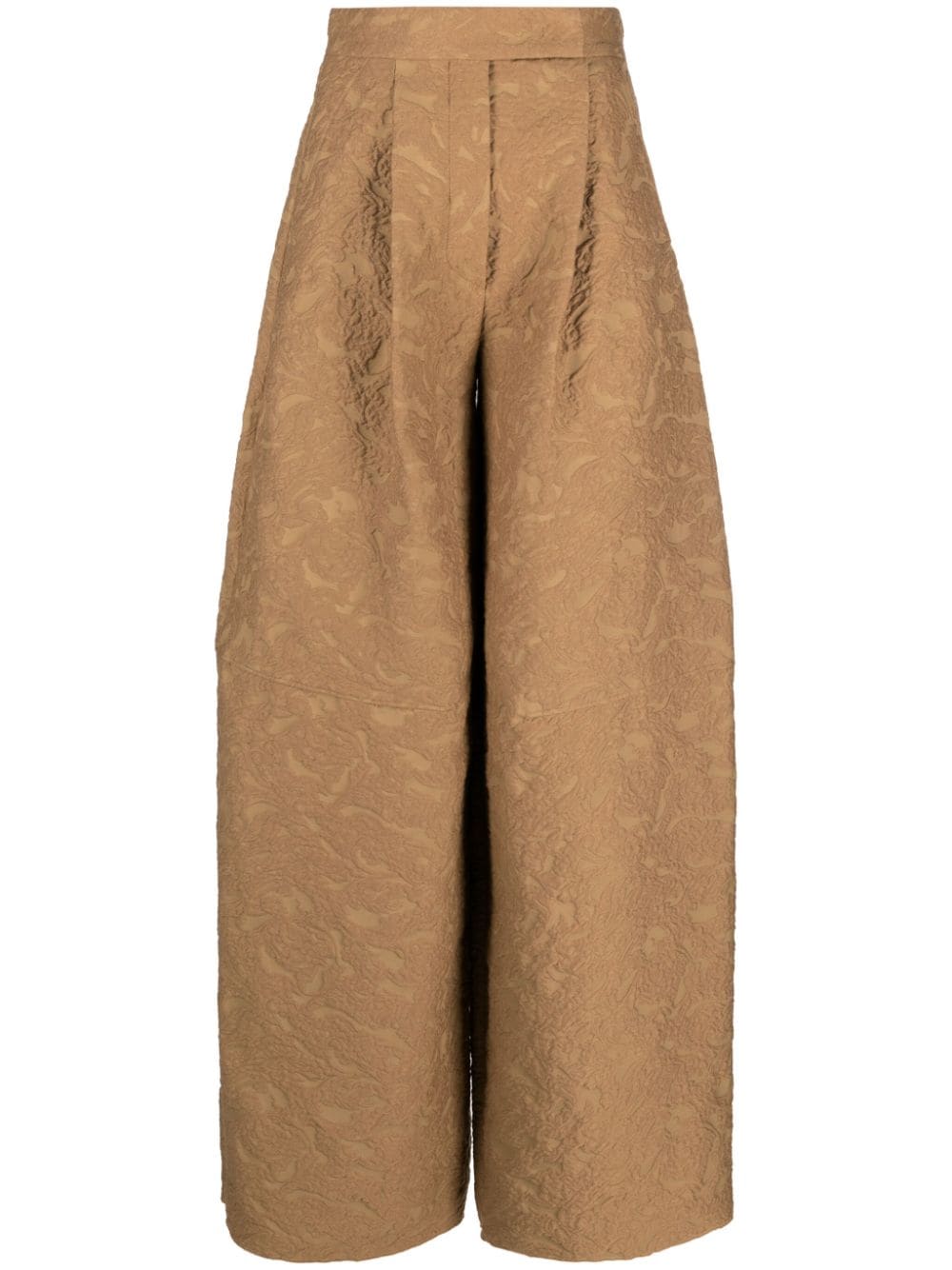 Max Mara Vintage jacquard wide-leg trousers Bruin