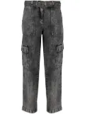 Michael Michael Kors belted washed straight-leg jeans - Black
