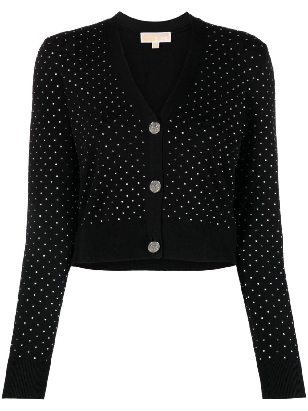 Michael Michael Kors Studded Cropped Cardigan In Black