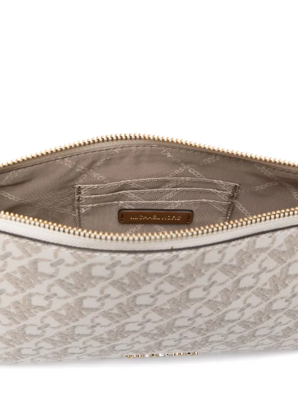Michael Michael Kors monogram-jacquard Leather Shoulder Bag Michael Michael Kors monogram-jacquard Leather Shoulder Bag