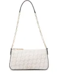 Michael Michael Kors monogram-jacquard leather shoulder bag - Neutrals