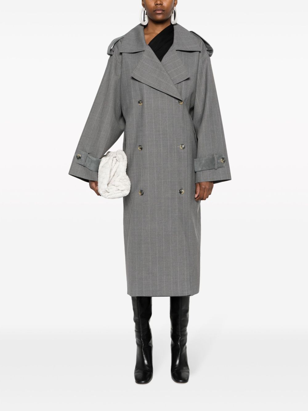 The Mannei double-breasted Striped Coat - Farfetch