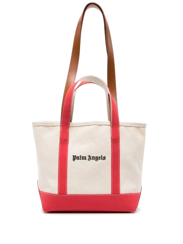 Palm Angels logo print Canvas Tote Bag Farfetch