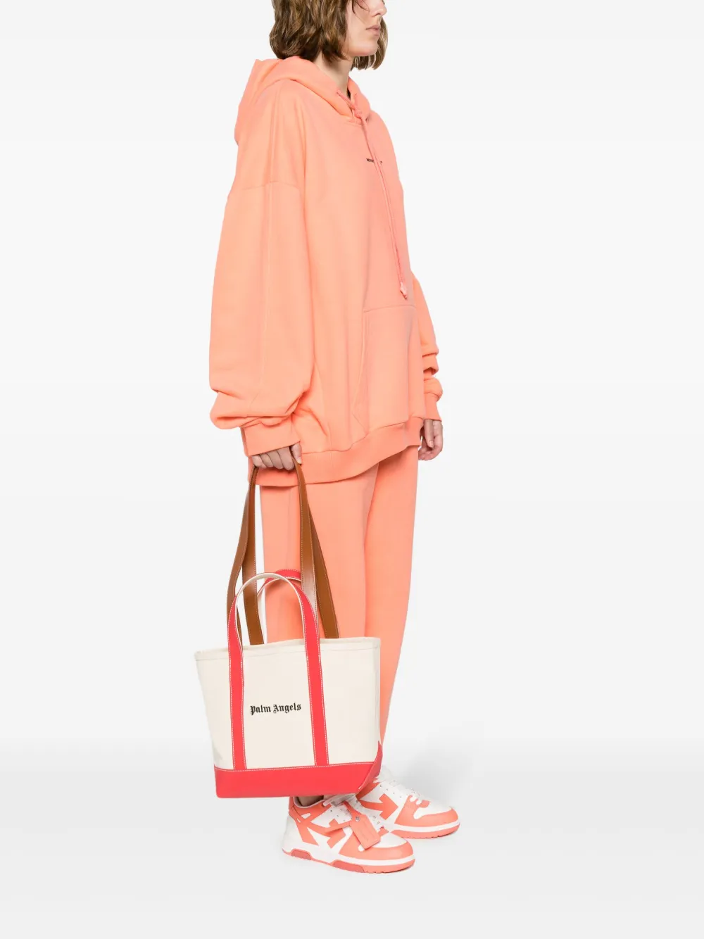 Palm Angels logo-print canvas tote bag - Wit
