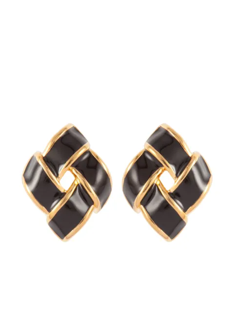 Susan Caplan Vintage 1990s enamel-detailed stud earrings