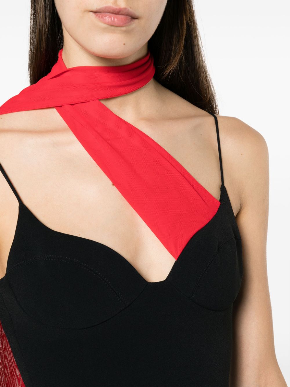 David Koma V-neck scarf-detail Minidress - Farfetch