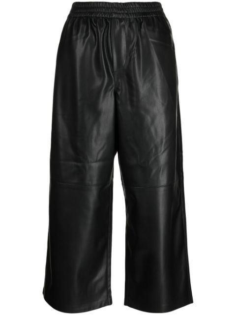 tout a coup faux-leather cropped trousers