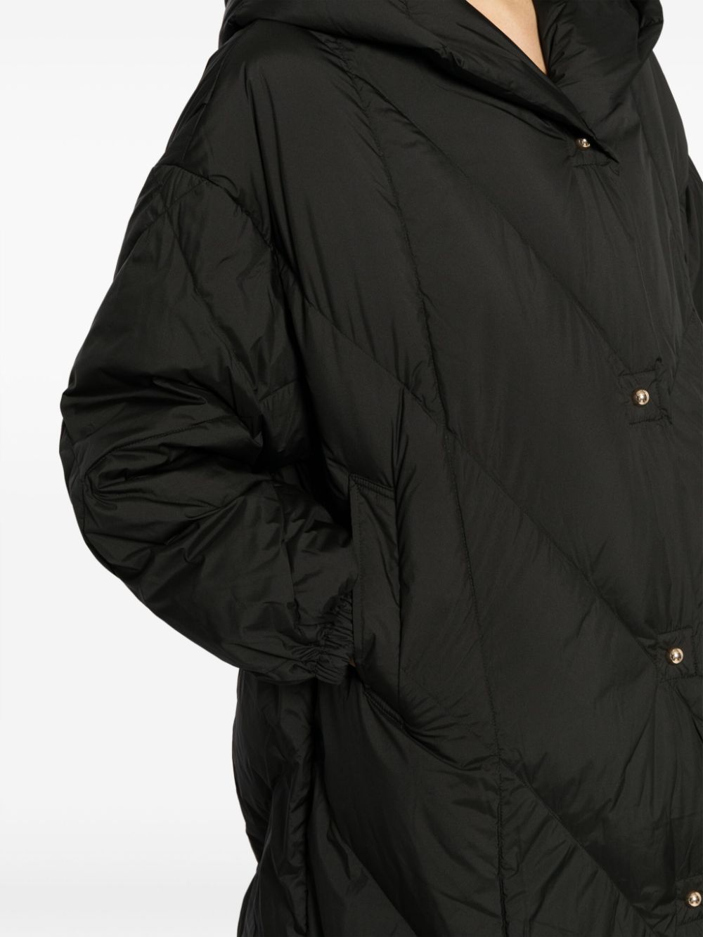Shop Tout A Coup Diamond-quilted Padded Jacket In Black