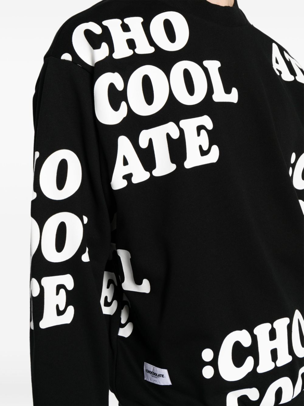 Shop Chocoolate Logo-motif Cotton Sweatshirt In Black