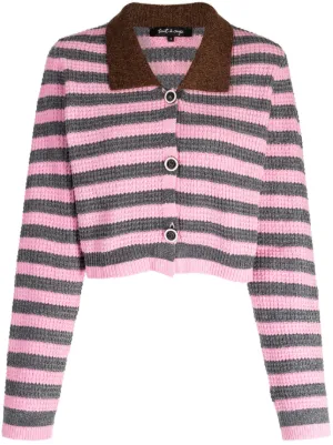 Womens long hot sale striped cardigan