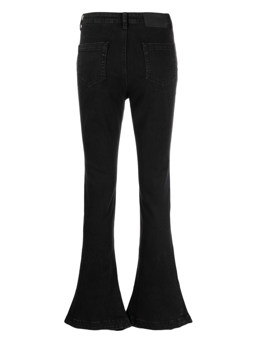 Shop Tout A Coup Logo-patch Mid-rise Flared Jeans In Black