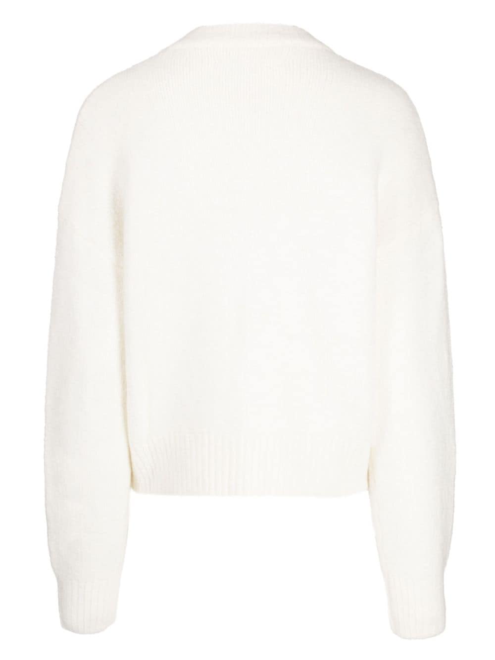 Shop Chocoolate Intarsia Knit Crew-neck Jumper In White