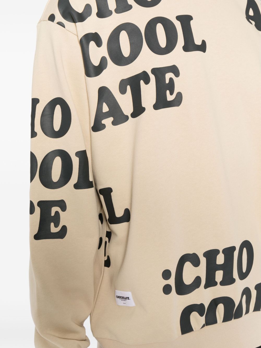 Shop Chocoolate Logo-motif Cotton Sweatshirt In Neutrals