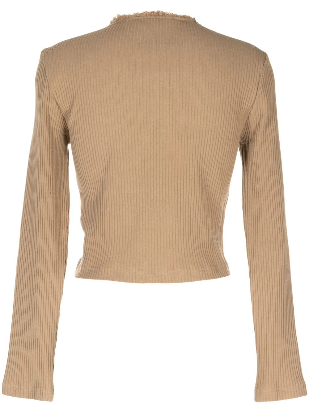 tout a coup Top met afwerking van imitatiebont - Bruin