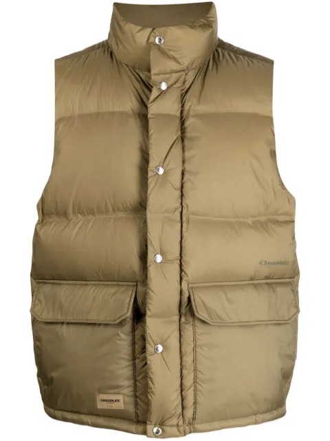 CHOCOOLATE padded zip-up gilet