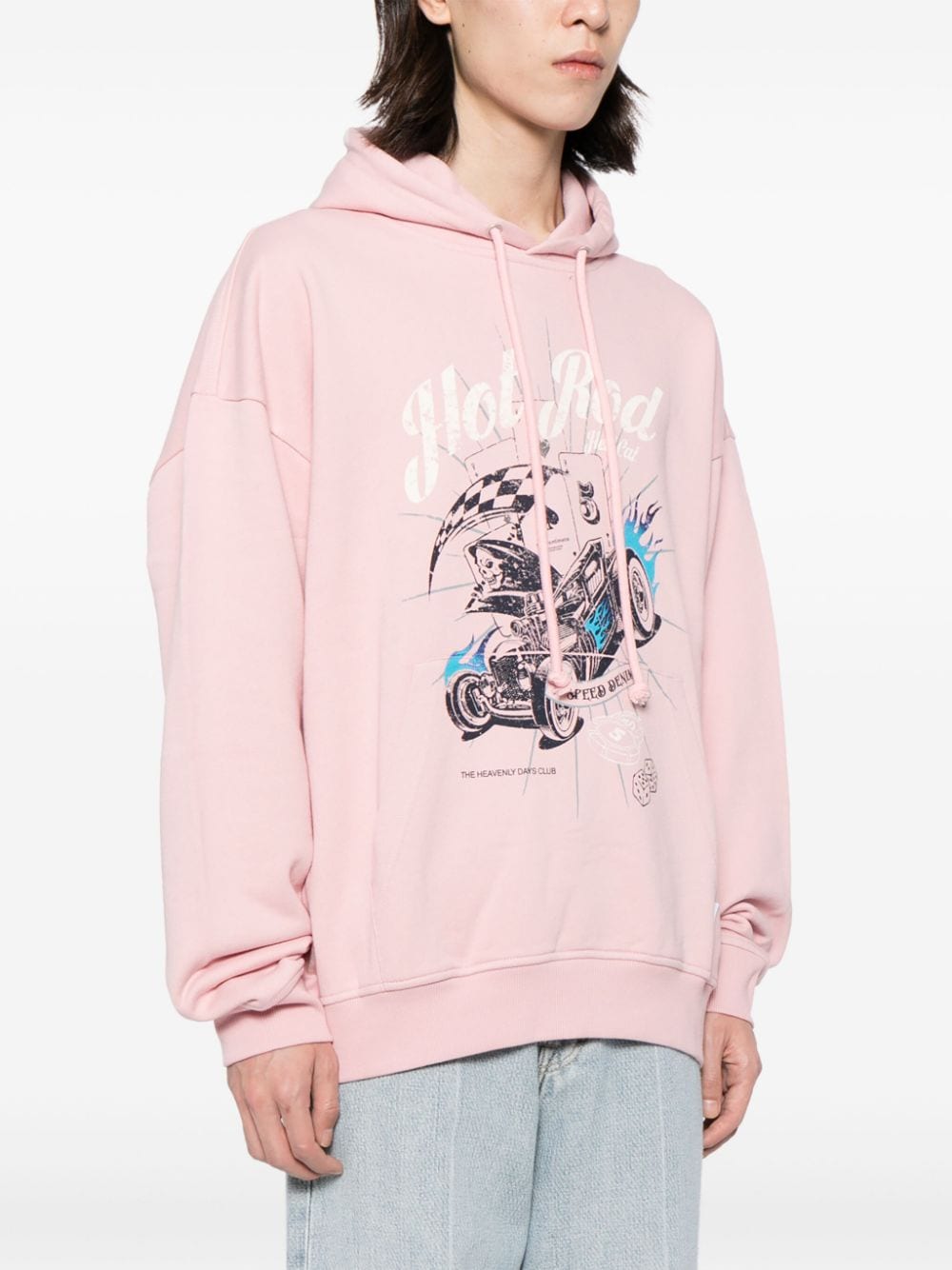 Shop Five Cm Hot Rod Hellcat Print Hoodie In Pink