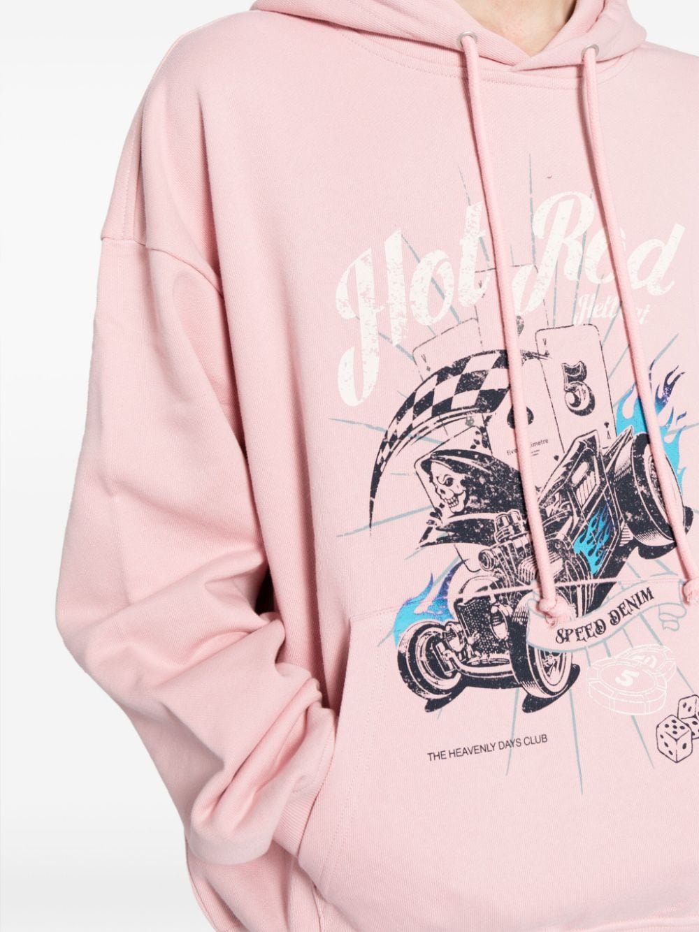 Shop Five Cm Hot Rod Hellcat Print Hoodie In Pink