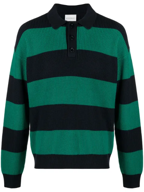 Drôle De Monsieur ribbed-knit polo-collar jumper