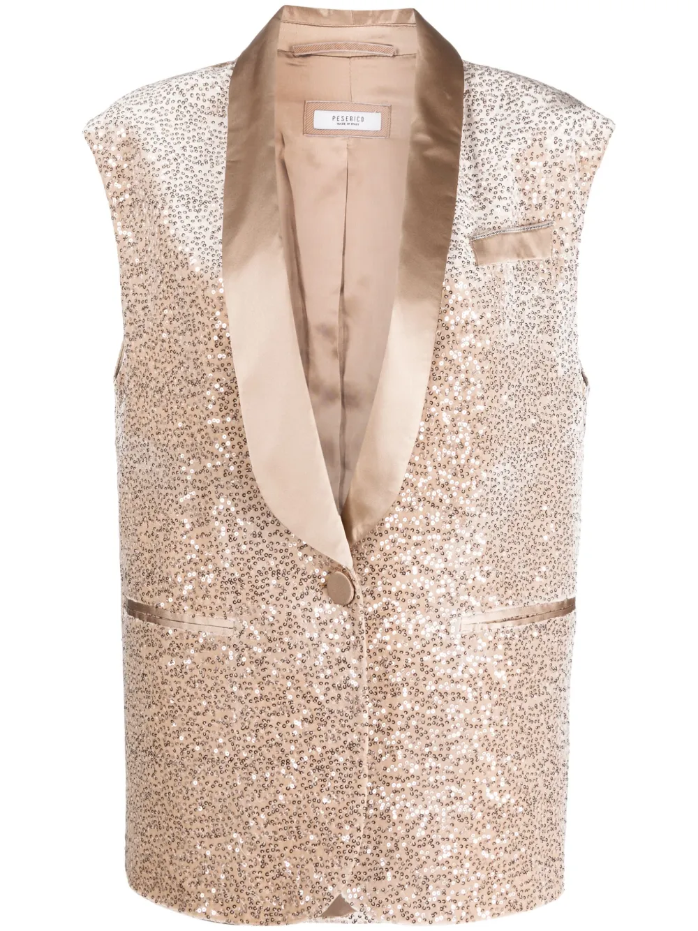 Peserico sequin-embellished sleeveless blazer - Toni neutri