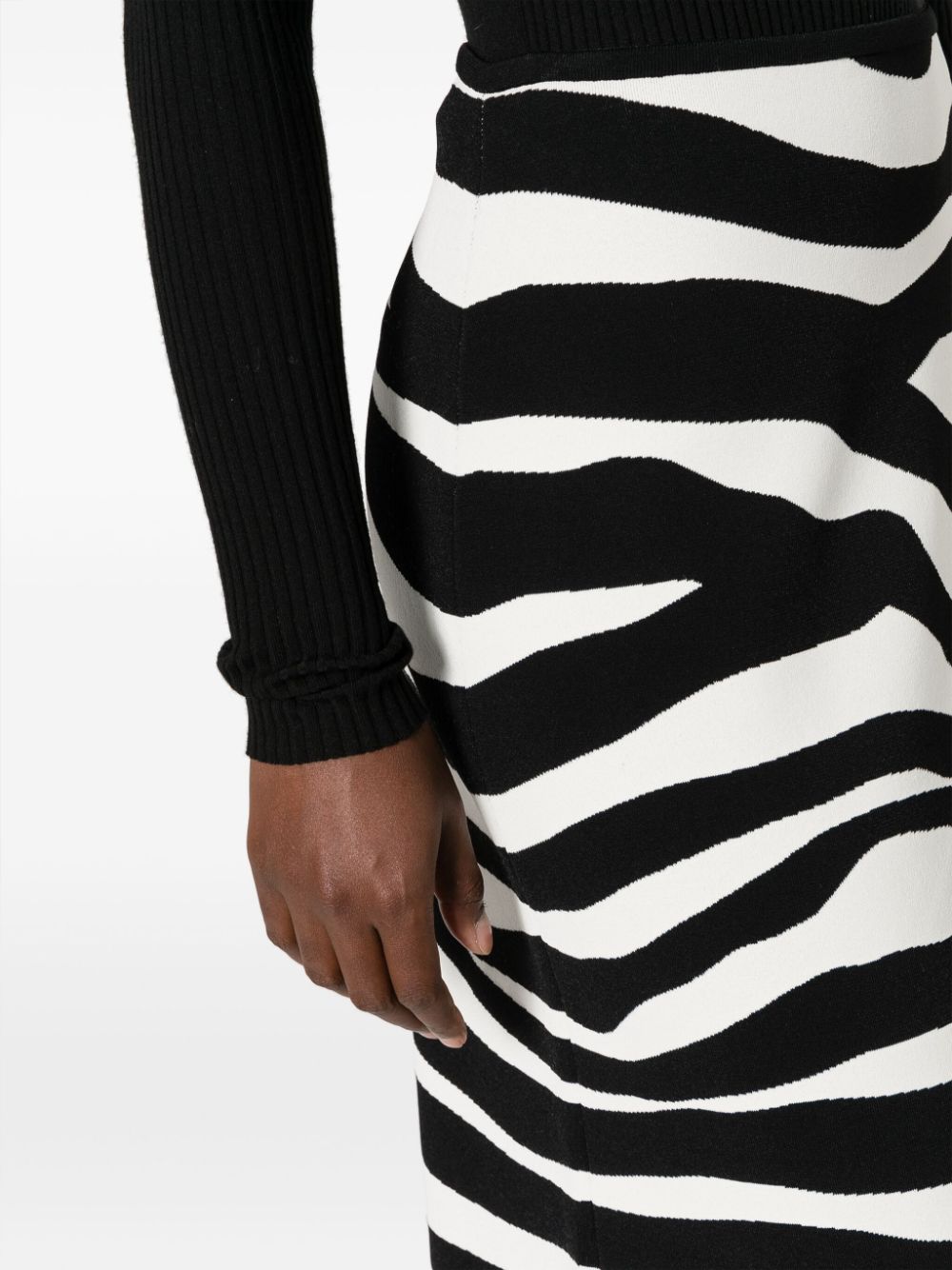 Shop Jil Sander Zebra-print Maxi Skirt In Black