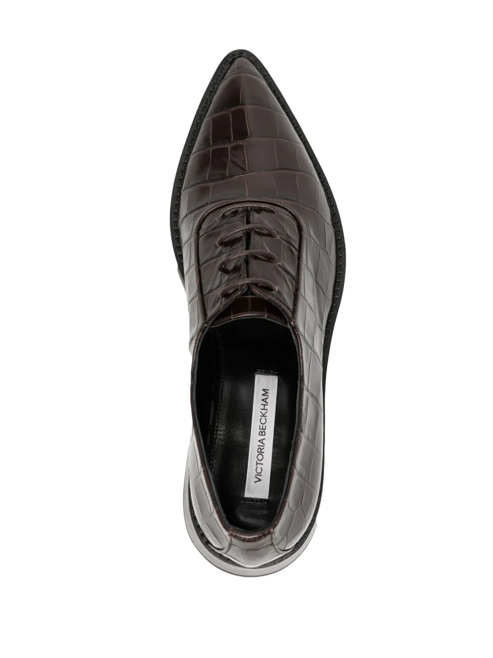 Victoria Beckham Oxford schoenen met krokodillen-reliëf Bruin