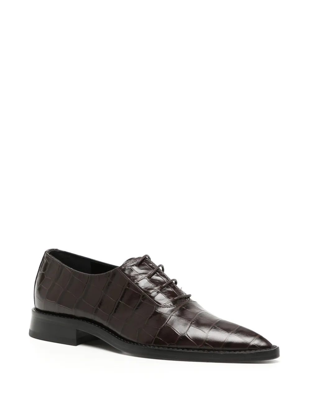 Victoria Beckham Oxford schoenen met krokodillen-reliëf Bruin