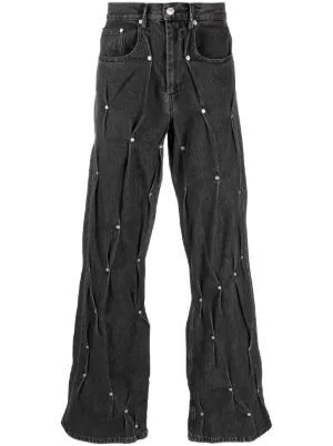 KUSIKOHC Multi Rivet Jeans | Grey | FARFETCH GE