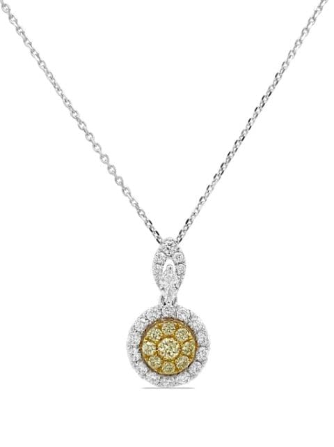 HYT Jewelry platinum yellow and white diamond necklace