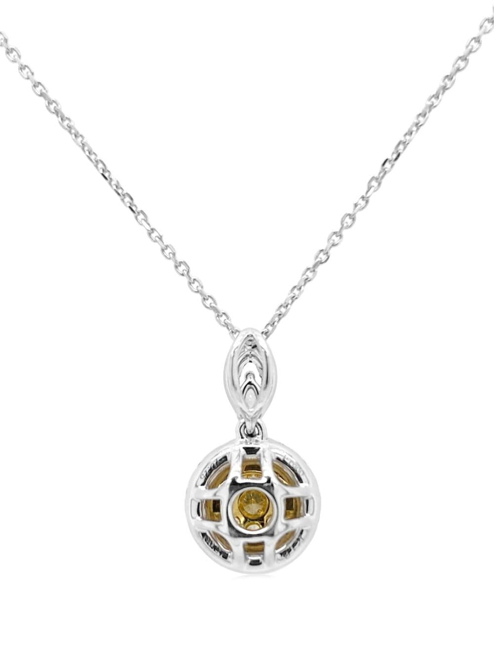 Shop Hyt Jewelry Platinum Yellow And White Diamond Necklace In Silver