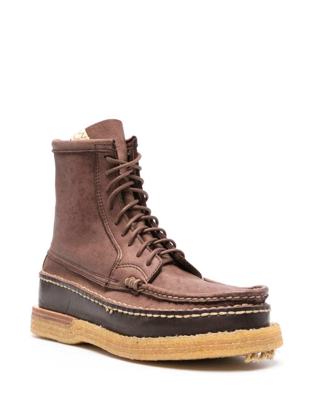 visvim Cheekag-Folk lace-up leather boots - Bruin