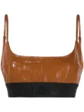 The Mannei Catalina cropped leather top - Brown